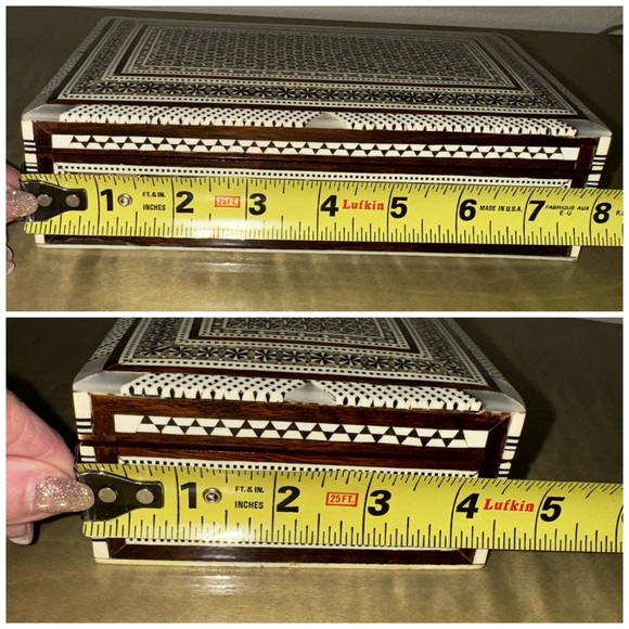 Moorish Handcrafted Middle Eastern Mosaic Inlaid Decorative Box - Picture 16 of 16